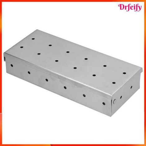 Fumoir - - Boîte en Acier Inoxydable - 22,3 x 4,6 x 9,7 cm - Compatible Grils Charbon/Gaz - 380 g (1/4)
