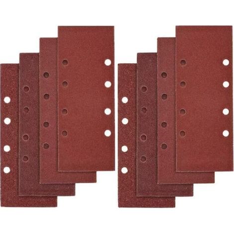 40 Blatt Schleifpapier 93x185 mm, geeignet für 8-Loch-Schleifmaschinen mit den Körnungen P40, P60, P80 und P100