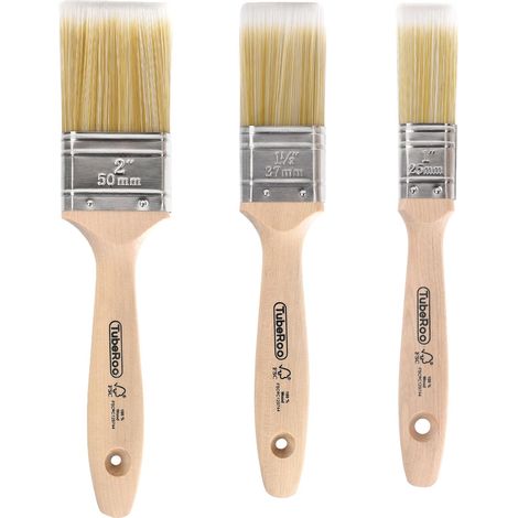 Lot de pinceaux de peinture 25, 37, 50 mm – Pinceaux de peinture pour vernis, huile de bois et peinture murale – Pinceau à lasure pour lasure du bois – Lot (1/5)