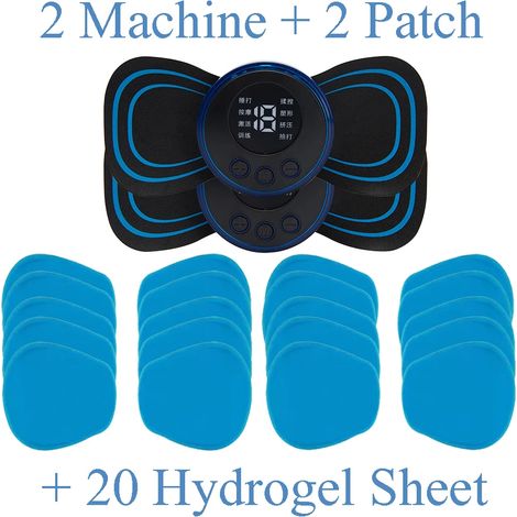 Mini-EMS-Nackenmassagegerät mit elektrischen Impulsen, LCD-Bildschirm und 8 Massageprogrammen. Tragbares Gerät zur Linderung von Muskelschmerzen und für die Körpermassage 01112-AquaForge