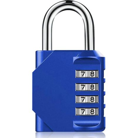 Cadenas à combinaison pour casier, cadenas à combinaison robuste à 4 chiffres réinitialisable pour l'extérieur (portail de cabanon, jardin, clôture, garage, salle de sport, casier scolaire) (1 paquet (1/5)