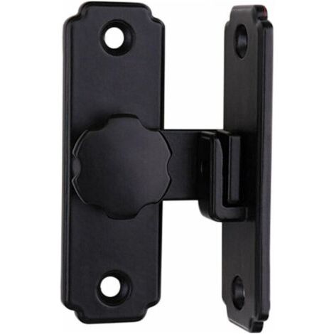 FENOPLASTICALoquet de porte de grange, anneau de verrouillage à 90 degrés, loquet de verrouillage coulissant, convient aux portes et fenêtres de cages de grange (noir, dimensions : 81,5 x 45 mm) (1/4)