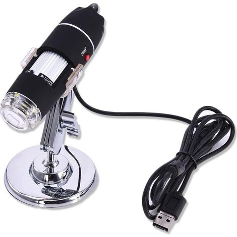 Microscopio Usb MINKUROW, Microscopio Digitale Usb 2 In 1 Con Ingrandimento 1600x, Nero, Può Essere Utilizzato Per Ricerche Di Laboratorio. Identificazione Di Gioielli Per Componenti Elettronici (1/5)