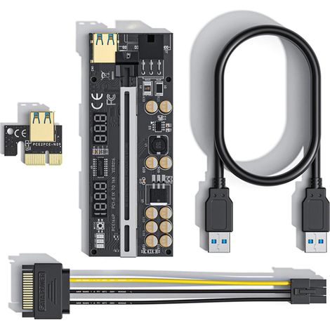Ver 016 PCI-E Riser-Karte Ver016 1x auf 16x Extender 10 Kondensatoren USB GPU Mining (1/4)