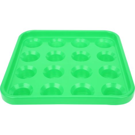 Plateau De Rangement Pour Boules De Billard - 16 Alvéoles - Vinyle Vert - 25 X 25 X 4 Cm - 1 Pièce (1/5)