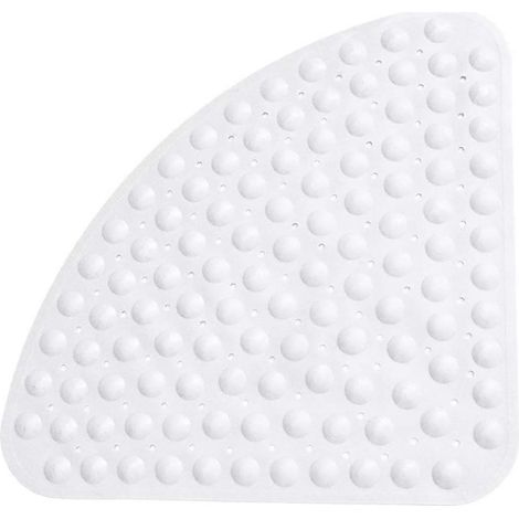 Tapis de douche antidérapant, tapis de douche carré à forte adhérence, matériau PVC de haute qualité pour la sécurité dans la salle de bain, lavable en machine, tapis de douche triangulaire antidérapa (1/4)
