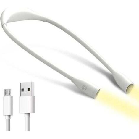 XEPHO Liseuse tour de cou, liseuse LED pour protéger les yeux des élèves, liseuse portable, LED rechargeable, 3 couleurs réglables, adaptée pour lire, tricoter, faire du jogging, câble USB inclus