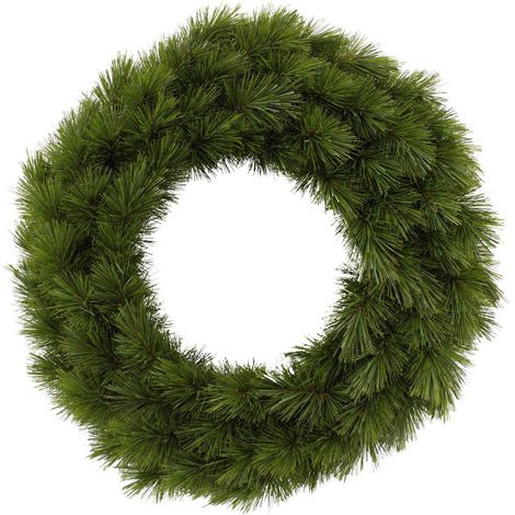 Couronne de Noël Artificielle Décoration de Porte et Intérieur en PVC Vert Ø 45 cm - PANGIVO (1/3)