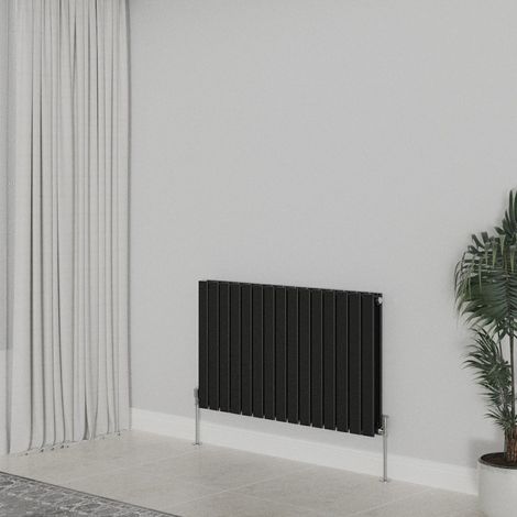 WarmeHaus Horizontal 600x1020mm Flat Panel Radiator Black Double (1/5)