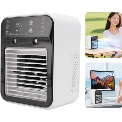 Climatiseur Desktop Rechargeable Silencieux USB Portatif avec Brumisation pour Bureau et Dormir (1/5)