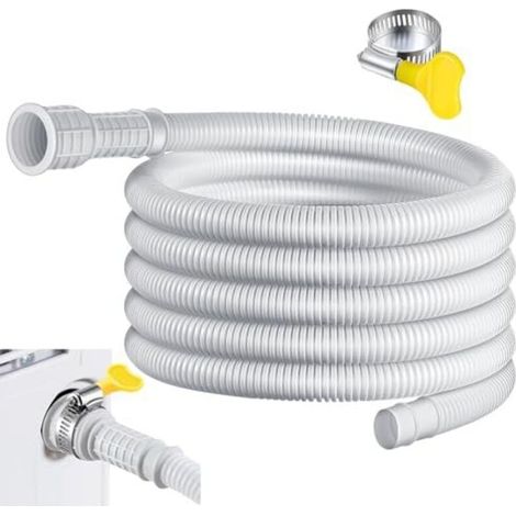 Flexibler Ablaufschlauch für Klimaanlage und Luftentfeuchter – 4 m mit zuschneidbarer Gummiadapterklemme (1/4)