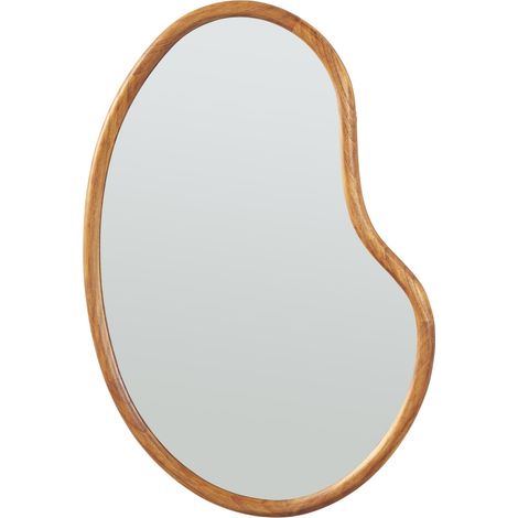 Specchio decorativo moderno design da parete legno MDF 75 x 55 cm effetto rovere 030010179