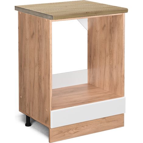 Meuble pour four R-Line, Blanc Haute brillance, 60 cm , PT Chêne, Vicco