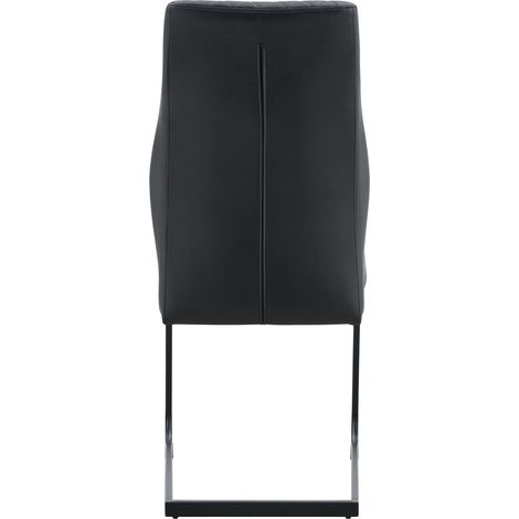 Conjunto de mesa redonda de cristal templado de 85 cm y 4 sillas negras de PU con respaldo alto (1/5)