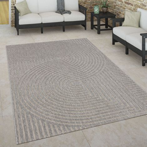 Paco Home Outdoor Teppich Skandinavisch wetterfest Modern & Pflegeleicht für Innen & Außen 120x170 cm, Grau 4
