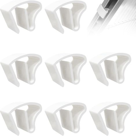 Juego de 8 abrazaderas para persianas enrollables, abrazaderas para persianas, abrazaderas, montaje sin tornillos ni taladros, montaje sin tornillos ni taladros, plástico (blanco)