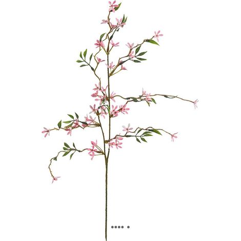 Jasmin Artificiel en piquet H 50 cm Superbe branche fleurie rose (1/3)