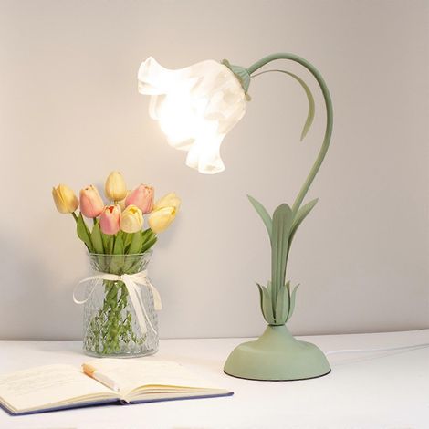 Lampe de table fleurie, lampe de lecture, lampe de chevet vintage fleurie, lampe de chevet décorative pour salon et chambre, lampe de table, décoration intérieure (1/5)