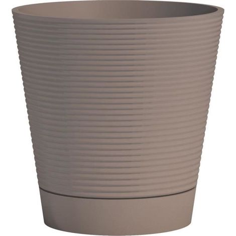 Pot réserve d'eau - GARDEN ID - Green Care Sense Taupe 40 cm - Garanti 10ans - 100% recyclé (1/3)