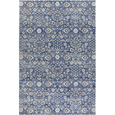 Tapis salon 80x240cm Crème, bleu Oriental