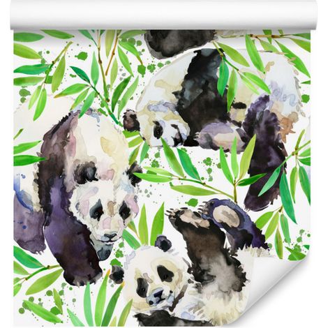 Carta da parati con panda dipinti per soggiorno e camera da letto, 50x1000 cm (1/5)