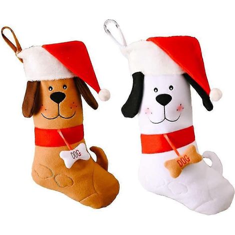 Chaussettes de Noël en peluche, sacs cadeaux créatifs pour bonbons de Noël, décoration pour sapin de Noël (1/5)