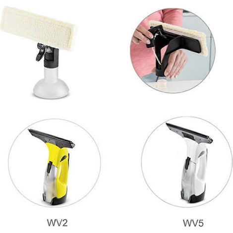 Para aspiradora de ventanas Karcher WV2 WV5, paño de fregona, repuestos, trapos de limpieza, tira de goma, limpiacristales amarillo (amarillo)