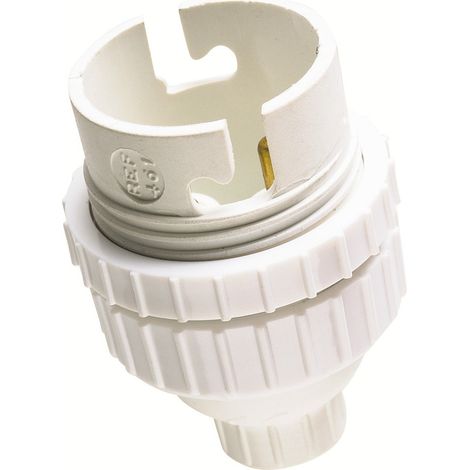 Ficha B22 Nylon con paso de cable V con conexión ø 11 mm doble arandela