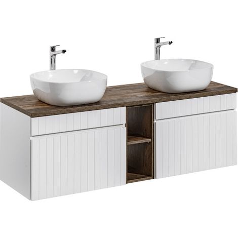 Ensembles meubles vasques à poser - 140 cm - Emblematic White - Livraison gratuite
