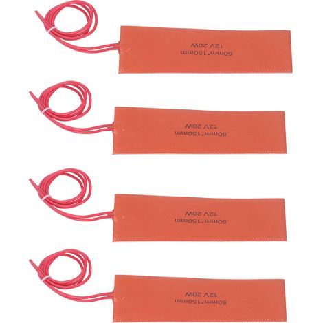 Coussin chauffant en caoutchouc de Silicone, 4 pièces, tapis chauffant Flexible en Silicone, couverture chauffante en caoutchouc pour équipement industriel 20W 12V (1/5)