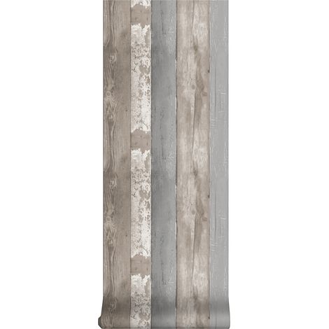 vtwonen - Holzbohlen - Vliestapete - Grau - 10m x 52cm (1/2)