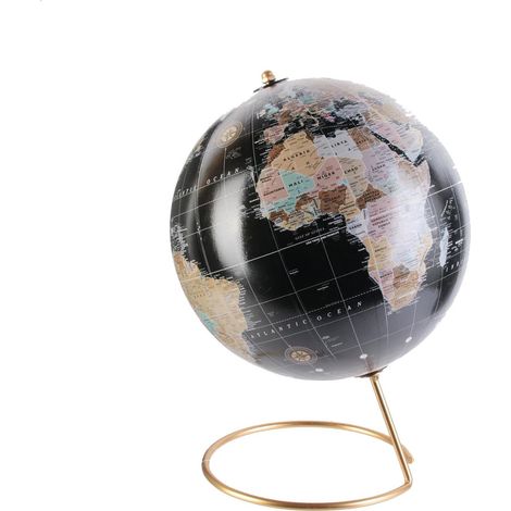 Globe Terrestre Décoratif Coloré Ø21,5cm et Socle Doré (1/3)