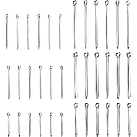 Lot de 100 goupilles à goupilles – 6 tailles, assortiment de goupilles en acier, assortiment de goupilles (M1,5 à M2,5), idéal pour les voitures, camions, réparation de moteur, boulons d'attelage de (1/5)