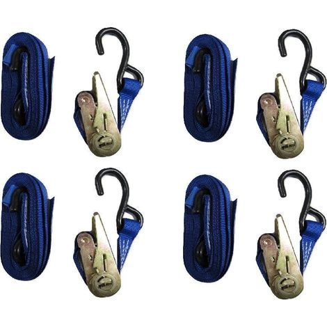 Ratchet Tie Down Straps 25MM 0.8T 5M X4 (Heavy Duty Cargo Lashing Ton S Hook) (1/5)
