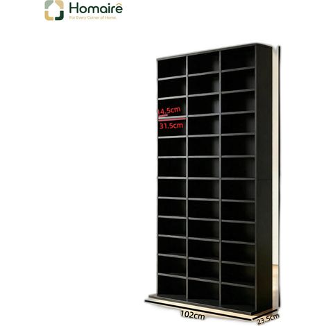 Schwarzes Bücherregal aus Holz 102 x 23,5 x 195 cm HOMAIRE (1/5)