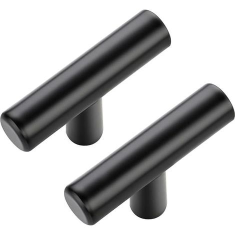 Set di 5 maniglie per mobili, maniglie nere per mobili, pomelli per cassetti da cucina da 2 pollici (circa 5,1 cm), maniglie a foro singolo per cassetti del mobile da bagno (1/5)