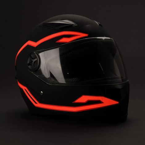 Bande adhésive lumineuse LED 4 en 1 pour casque de moto, idéale par temps de brouillard ou de pluie. (1/5)