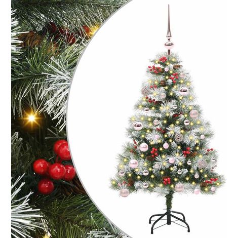 Sapin de Noël artificiel, vert et blanc, 150 cm (1/5)