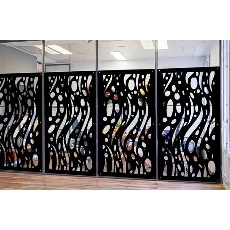 MISTRAL - Panneau ajouré en PVC - Brise-soleil - Dimension : 98x198 cm - Couleur : noir