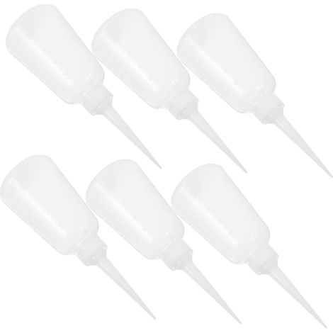 Lot de 6 Flacons Compte-Gouttes en Plastique Pet, Bouteilles Souples Résistantes et Robustes, Applicateurs Pratiques pour Peinture, Huile ou Bricolage (1/5)