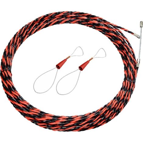 Aiguille Électricien de 50M - Tire-Fil Électrique de 5mm de Diamètre - Aiguille de Tirage Rétractable pour Câbles et Rallonges Électriques (1/4)