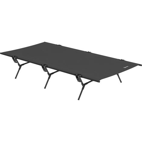 Cama plegable de camping con bolsa de transporte 200 x 100 x 36 cm hasta 120 kg Extra ancha Negra