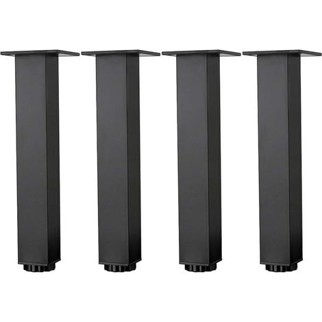 Pieds de Meubles en Alliage D'aluminium Réglables en Hauteur,Pieds de Table Basse de Canapé,Pieds D'armoire de Salle de Bain de Lavabo,38mm,Noir Mat,avec Vis,4 pieds (30cm/11.8in) (1/5)