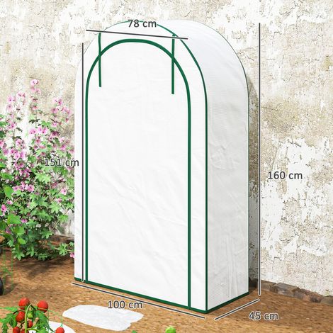 Serre à toit arrondi avec porte et étagères, en acier avec bâche résistante à l'hiver, idéale pour balcon ou jardin. Serre à tomates (100 x 45 x 160 cm), parfaite pour la culture de tomates, légumes e (1/5)