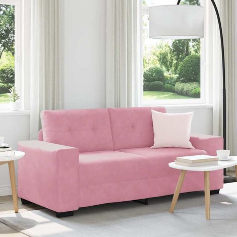 vidaXL Sofá de dos plazas rosa de terciopelo, 180x77x82 cm (1/5)