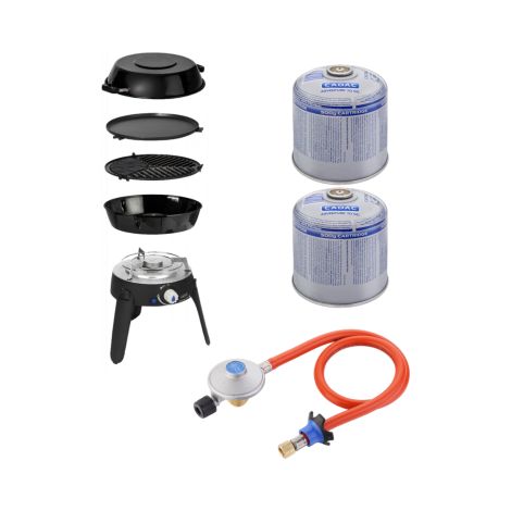 PACK CADAC Barbecue Gaz + Détendeur pour cartouche + 2 Cartouches de gaz (1/4)