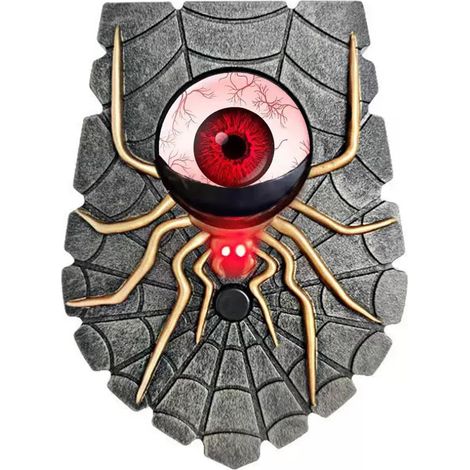 Sonnette d'halloween en Forme de Globe oculaire, Yeux Lumineux avec Sons effrayants, décoration d'halloween pour Porte Accessoire de fête Effrayant, araignées (1/5)