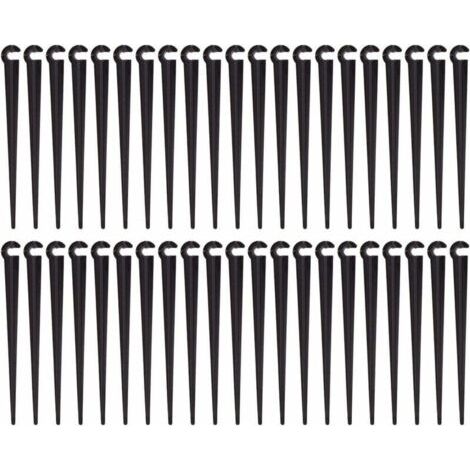 Pair Piquets de support de tuyau d'irrigation, piquets de support de tuyau pour tuyau d'irrigation en PVC de 47 mm, paquet de 100 (1/5)