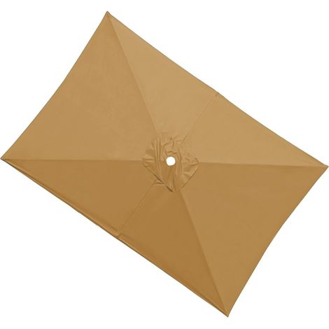 Rectangle Toile De Rechange 2,1 x 1,4 m 2,0 x 3,0 m 2,5 x 2,5 m Parasol Jardin, 6 Baleines Auvent De Remplacement, Housse De Rechange en Tissu pour Parasol De Terrasse(Khaki,2.1x1.4m) (1/5)