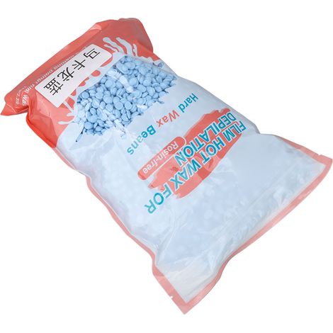Perles de cire dépilatoire douces et sûres pour hommes et femmes, pour le visage, le maillot, les jambes et les aisselles, 1 kg, bleu macaron. (1/5)